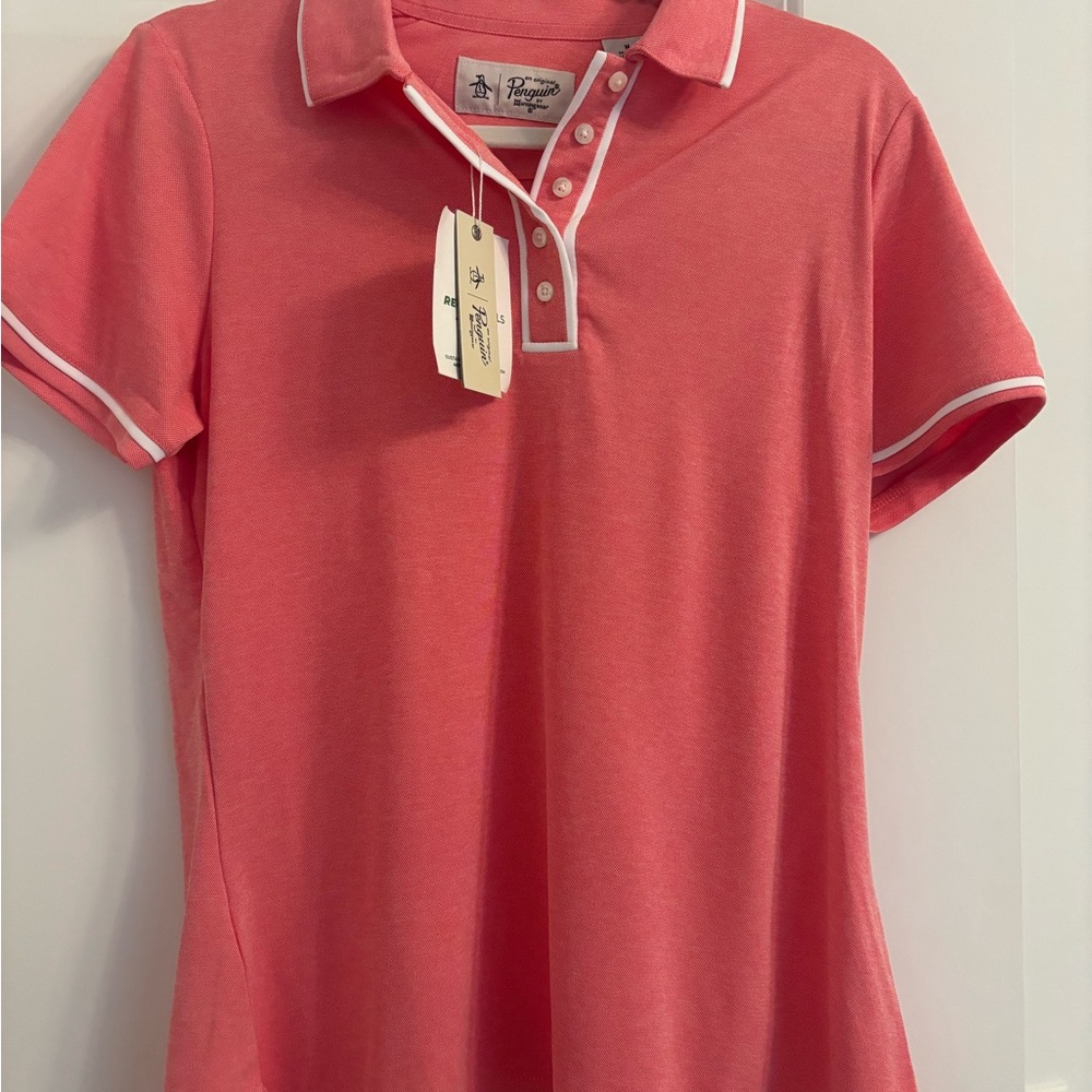 Original Penguin Coral Button Down Polo Shirt
